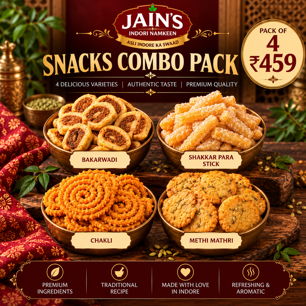 Traditional Snacks Combo | Pack of 4